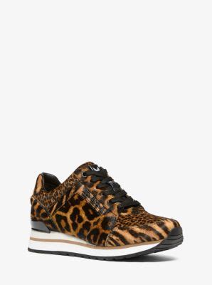 michael michael kors billie animal-print calf hair trainer|Billie Animal Print Calf Hair and Leather Trainer .